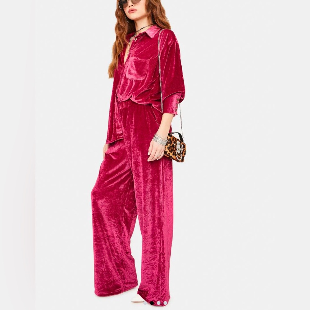 Free People Fairytale velour set, size xs